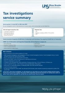 tax investigations service simmary