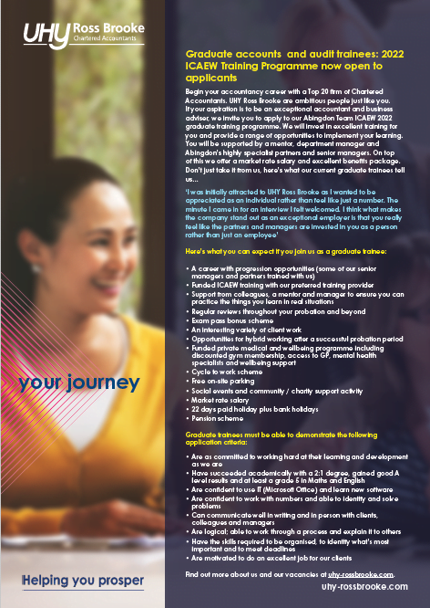 Graduate accountant trainee flyer
